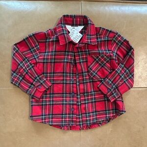 H&M Holiday Plaid Top 18-24M NWT